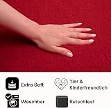 the carpet Relax Modern Fluffy Short Pile Rug Red 200 x 200 cm Round view 7
