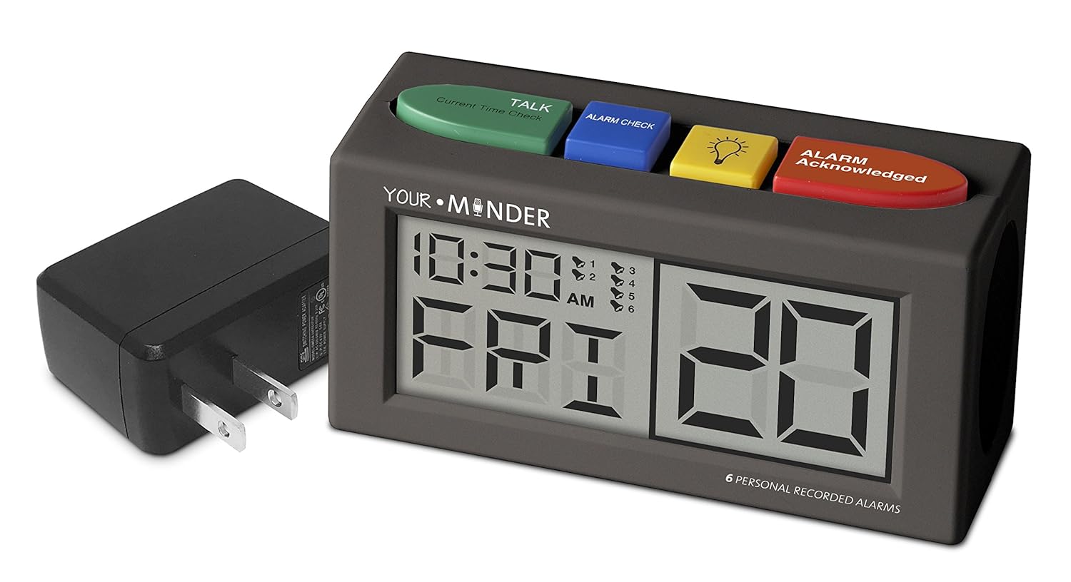 Your. Minder Personal Alarm Clock With Power Supply Record up to (6