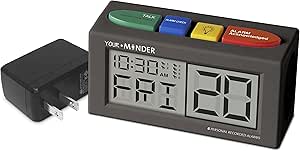 Voice Record and Alarm Replay Reminder Clock with Loud, Easy Set, Multiple Alarms by MedCenter (AC Adapter Included)