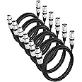 GearIT XLR to XLR Microphone Cable (1 Feet, 6 Pack) XLR Male to Female Mic Cable 3-Pin Balanced Shielded XLR Cable for Mic Mixer, Recording Studio, Podcast - Black, 1Ft, 6 Pack