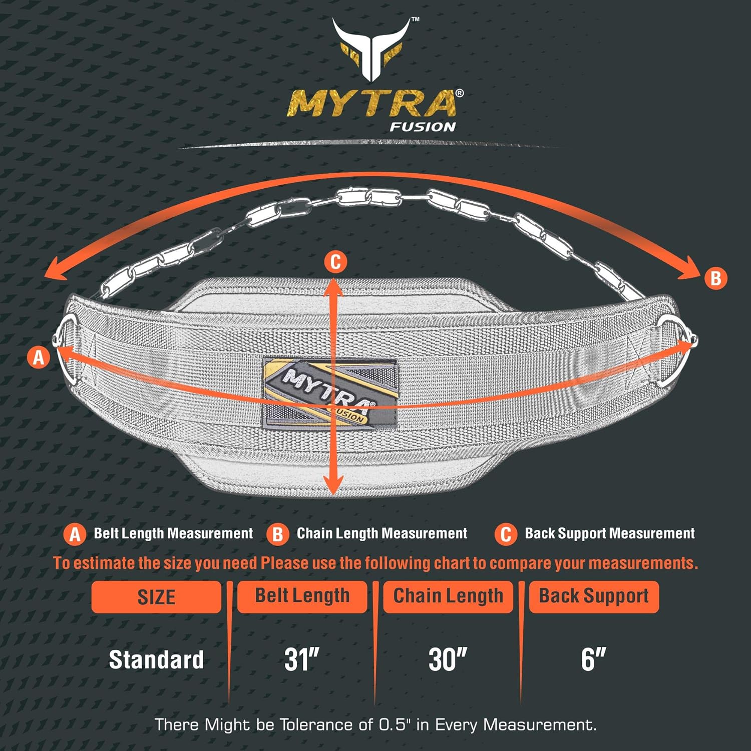 Mytra Fusion Neoprene Dip Belt for Bodybuilding, Weightlifting, Deadlifting, Powerlifting BigaMart