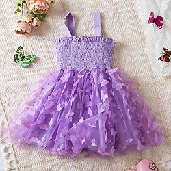 TTYAOVO Toddler Baby Girl Dress 3D Butterfly Summer