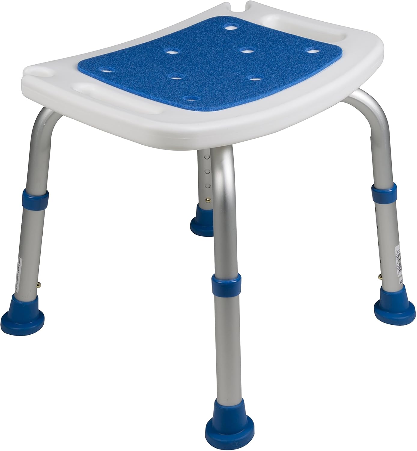 Pcp Bath Bench Shower Chair Safety Seat, Adjustable Height, Stability Grip Traction, Medical Grade Senior Living Spa Aid, Mobility Recovery Support, White/Blue: Health & Personal Care