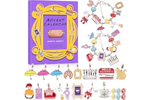 MOREDOTS Advent Calendar 2025 - Christmas Countdown Calendar 24 Days of Surprises - Friends Theme Charm Bracelet Kit TV Show- Christmas Gift for Kids Teen Girls Boys Adults Men Women Couples