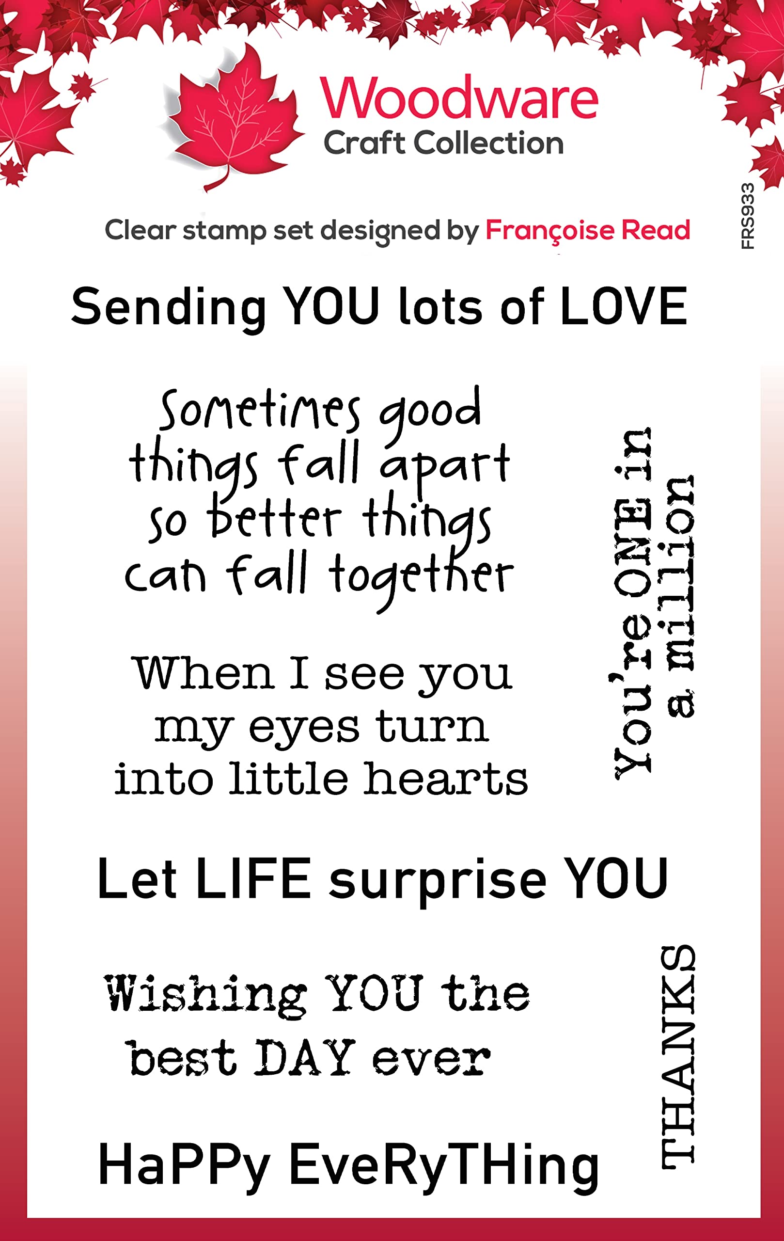 Woodware Francoise Collection-Happy Everything-Clear Stamp Set, A6