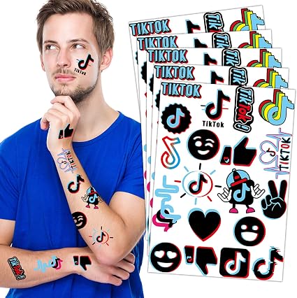 Amazon Com Temporary Tattoos For Tiktok Party Supplies 5 Sheets Favors Decorations Toys Games