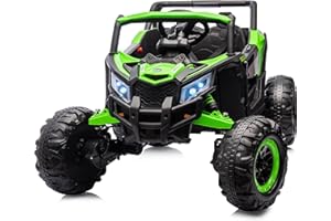 Outfunny 24V Kids UTV, 4WD Electric Ride-On Toy Car for Kids w/Remote Control, 4x200W Motors, 5Mph Max Speed - Green