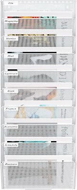 EasyPAG 10 Tier A4 Mesh In Tray Wall Pocket File Holder White view 3
