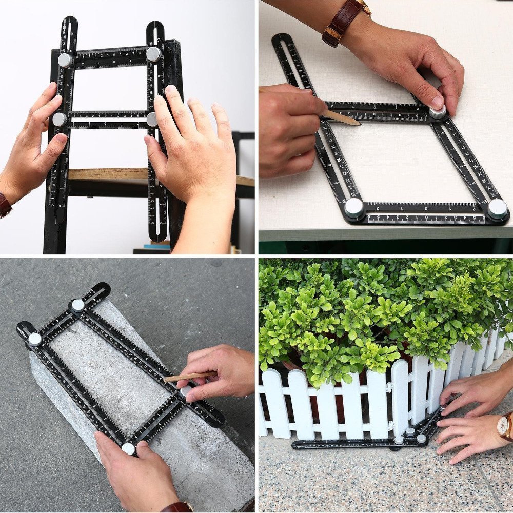 Best Angleizer Template Tool - Premium Aluminum Alloy Material - Multi-Angle Measuring Ruler For Builders, Handymen, Craftsmen or Engineer and more by FLISOR