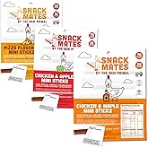 New Primal Snack Mates Mini Chicken Stick Variety, Three Flavors, 15 Count | School Snacks for Kids, Meat Sticks High Protein Low Sugar, Gluten Free Soy Free Paleo Lunchbox Healthy Jerky