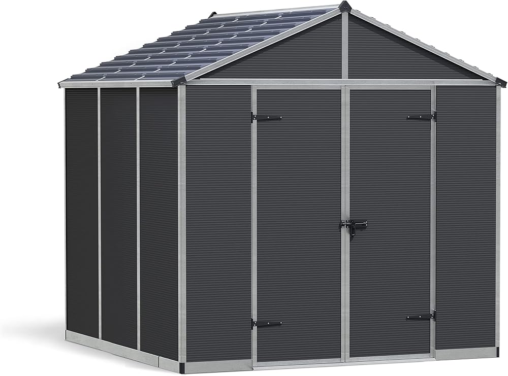 Palram Canopia Rubicon 8x8 Grey Polycarbonate Tool Shed 237x229x235cm Rust