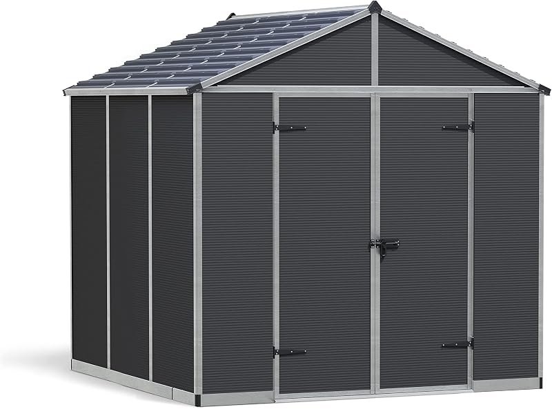 Palram Canopia Rubicon 8x8 Grey Polycarbonate Tool Shed 237x229x235cm Rust