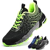 Furuian Steel Toe Shoes for Men & Women Lightweight Safety Work Shoes Comfortable Steel Toe Sneakers Warehouse Industry Work Sneakers