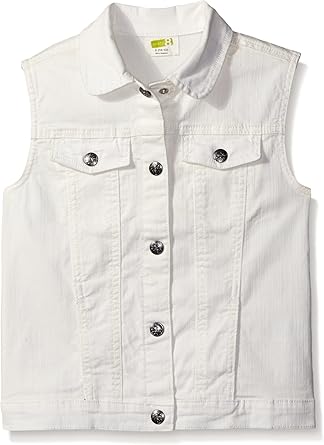 girls white jean vest