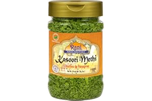 Rani Fenugreek Leaves Dried (Kasoori Methi) 1oz (28g) PET Jar ~ All Natural | Vegan | Gluten Friendly | Non-GMO | Kosher | In