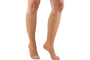 Truform Sheer Compression Stockings, 15-20 mmHg, Women's Knee High Length, 20 Denier, Beige, Medium