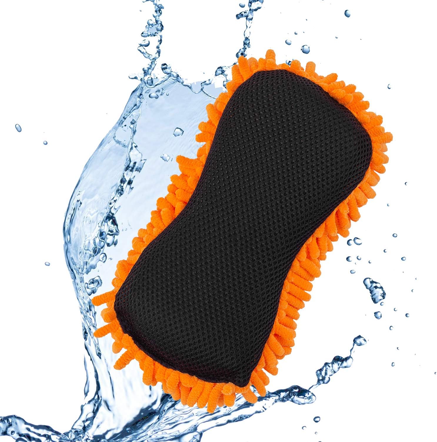 SCRUBIT Microfiber Car Wash Sponge Non-Scratch Microfibers for Cleaner Cars, Great for Everyday Cleaning - Automobile Cleaning Sponges Essential Part of Any Car Wash Kit - 2 Pack: Automotive