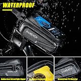 Faireach Bike Handlebar Bag with Phone Holder, Waterproof Front Frame Pouch view 3