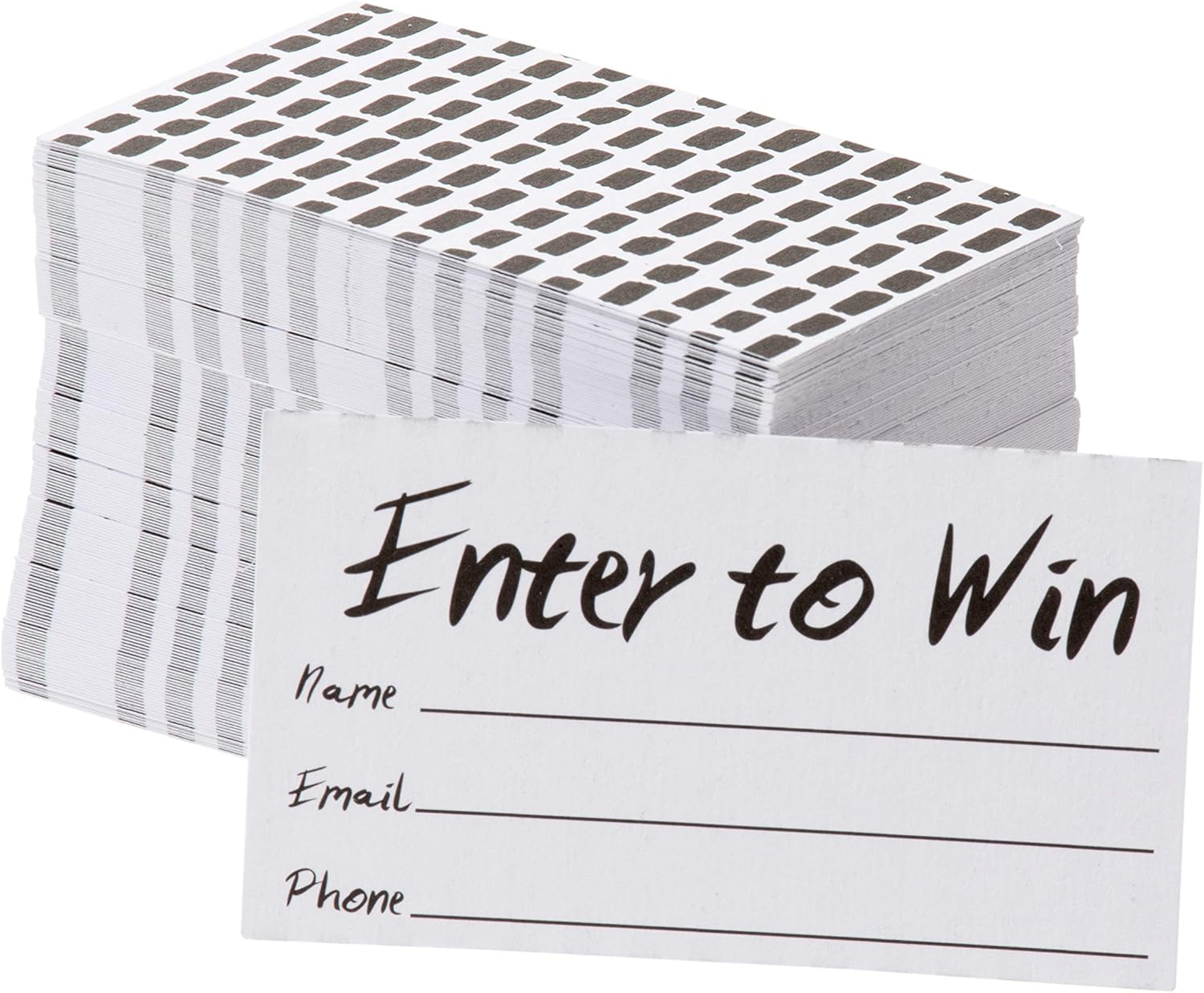 Enter to Win Cards – 200-Pack Entry Form Cards, Entry Cards for Contests, Raffles, Ballots, Drawings, White, 3.5 x 2 Inches