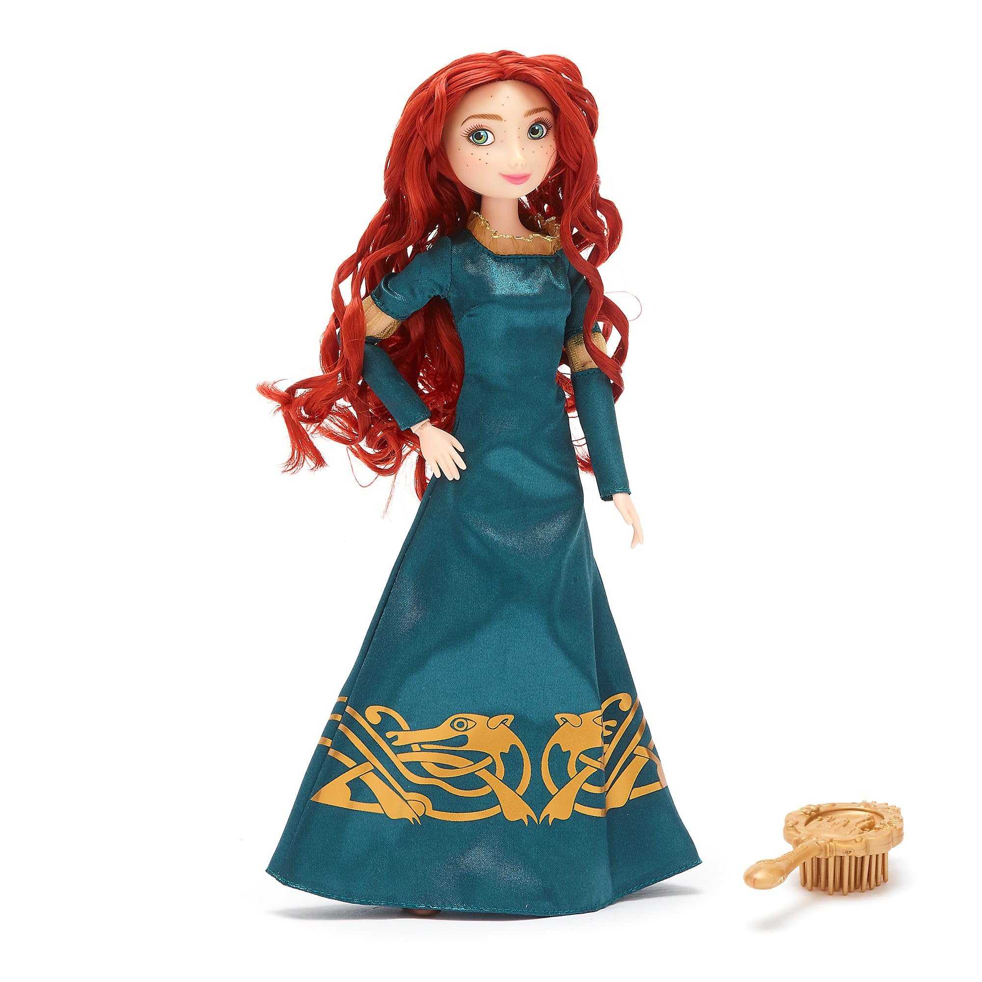 Disney Store Official Merida Classic Doll, Pixar's Brave, 29cm/11”, Fully Poseable Disney Princess Doll in a Regal Dress, Includes Toy Hair Brush - Suitable for Ages 3+