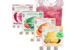 WATERDROP MICRODRINK Waterdrop Hydration Cubes With Vitamin C, B Vitamins and Electrolytes, 4 Flavor Electrolyte Variety Pack, Flavored Water Enhancer Cubes for Still & Sparkling Water, Low Calorie, Sugar Free, 48 Count