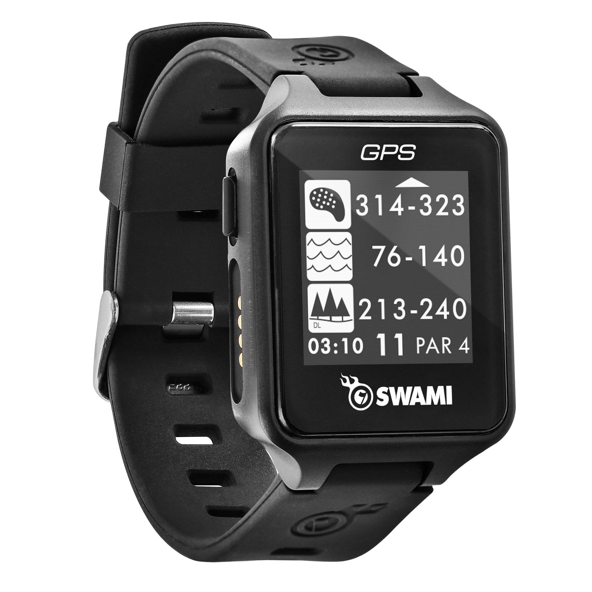 IZZO Golf Swami Golf GPS Watch, Black