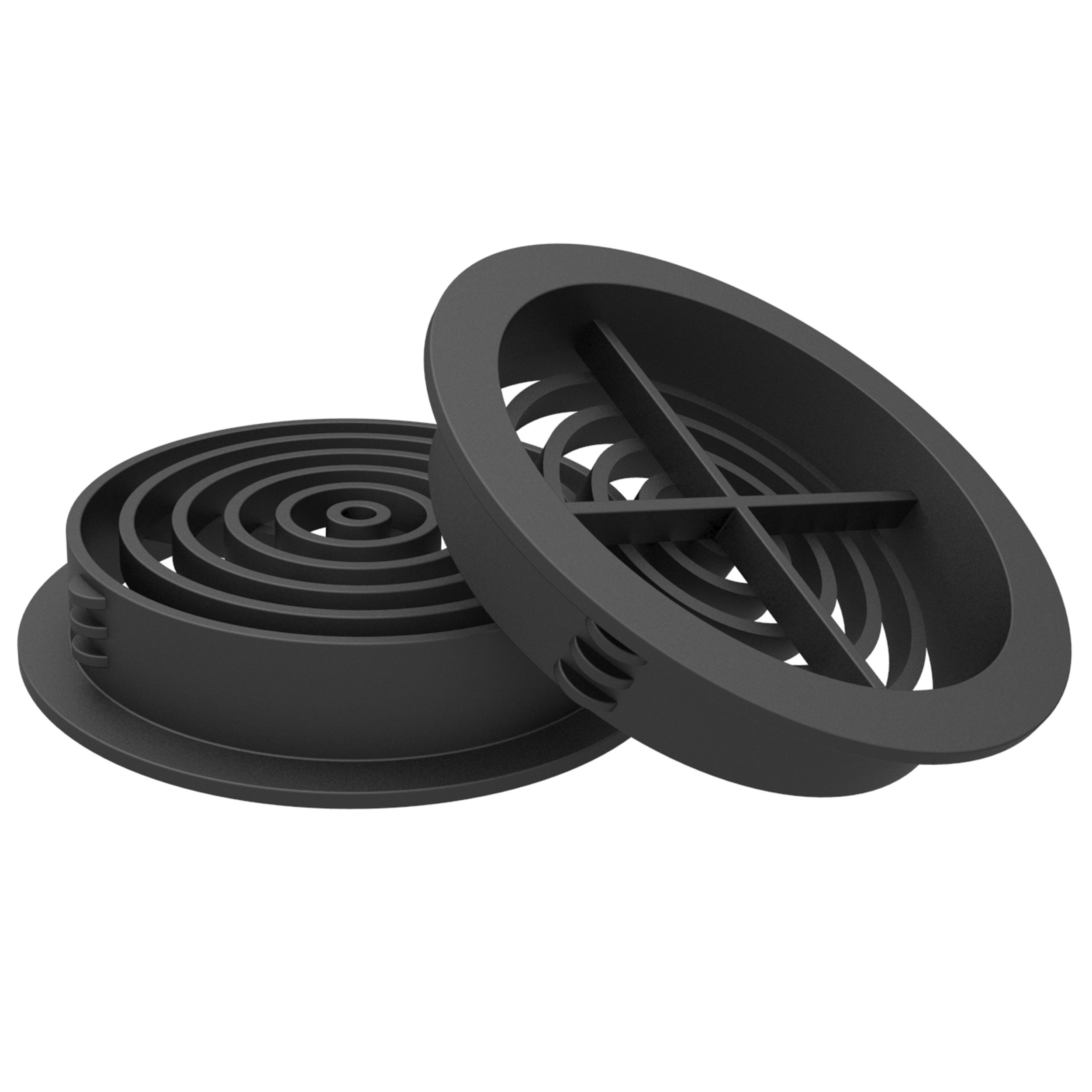 50 Manthorpe Black Plastic 70mm Round Soffit Air Vents