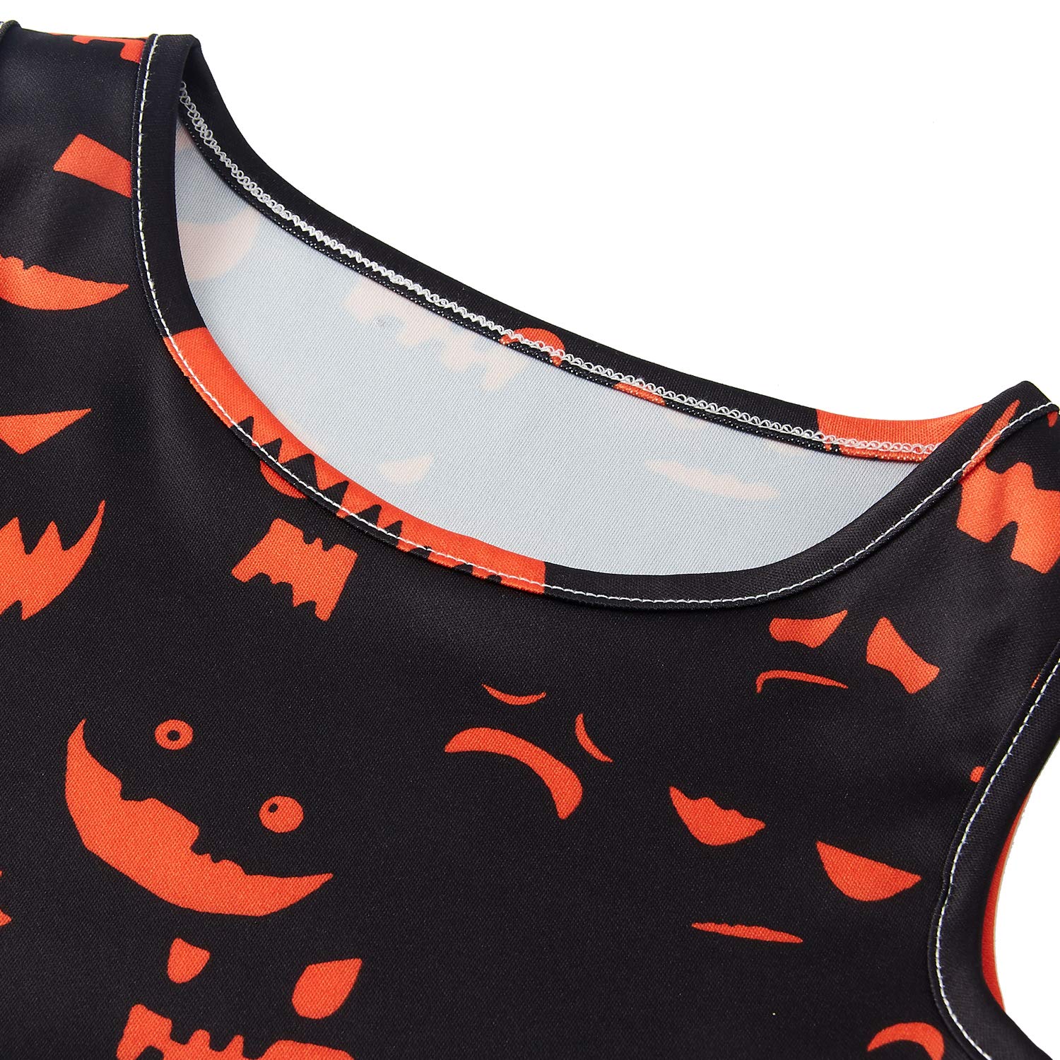Idgreatim Girls Summer Printed Pumpkin Ghost Candy Sleeveless Round Neck Dress 4-5T