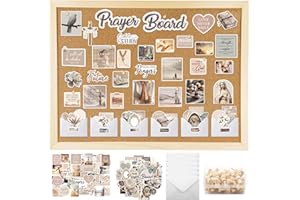 Eclazul Boho Prayer Board Supplies - 159 Pcs Brown Bible Verse Jesus Christian Bulletin Decorations Kit Stickers Cards Pins Envelopes Gift Wall Decor Art for Office Classroom Living Room (No Board)