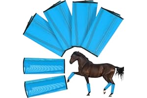 JOUXKOT Horse Mesh Fly Boots, Breathable Mesh Horse Boots Protective Horse Leg Covers for Horse Legs to Prevent Mosquito Bites, Shoo Fly Leggings for Horses