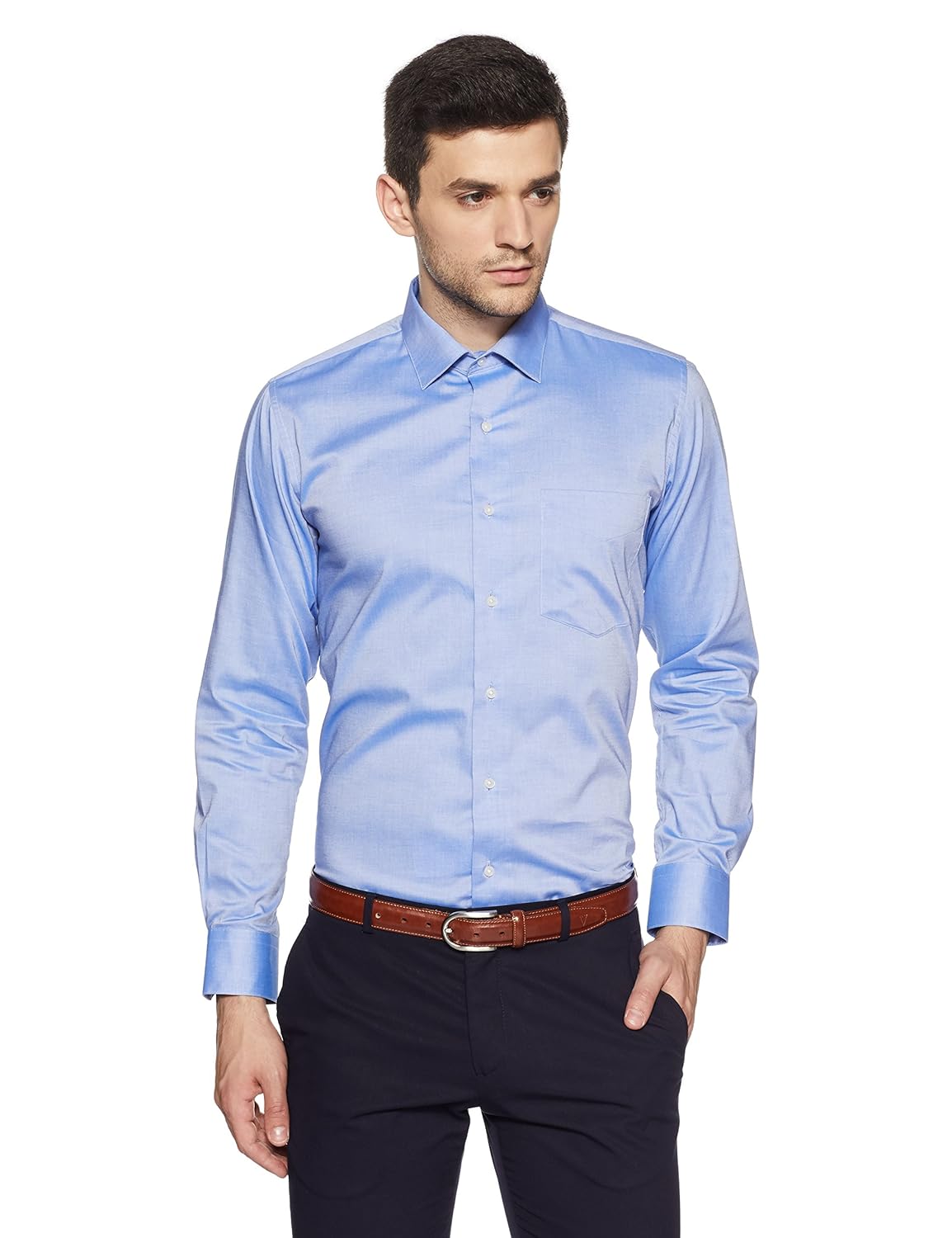 van heusen men's solid slim fit formal shirt