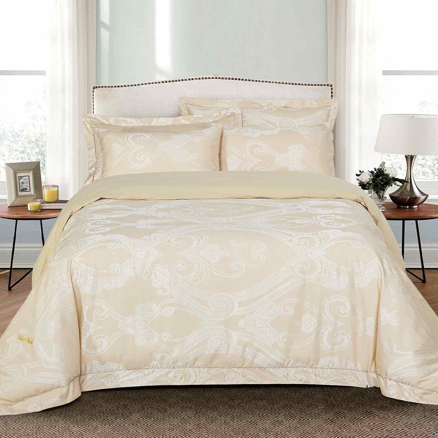 DM503K Dolce Mela Bedding - Regal, Luxury Jacquard King Size Duvet Cover Set
