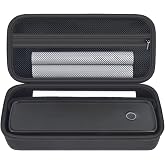 ANKHOH Portable Printer Case for Aixiqee A80/TATTMU/PEDOOLO/Phomemo M08F | Thermal Paper, Charger &amp; Cable Storage, Protective Hard Shell, Travel Organizer, For Mobile Office School &amp; Travel, Black