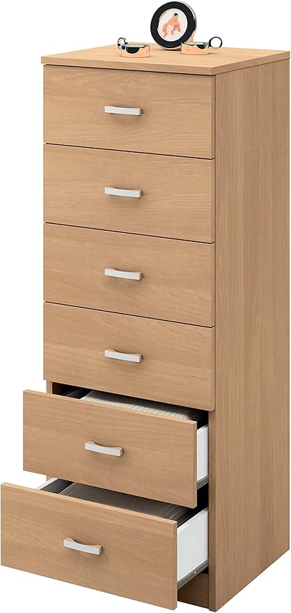 Abitti Sinfonier cómoda cajonera Color Roble de 6 cajones, guías
