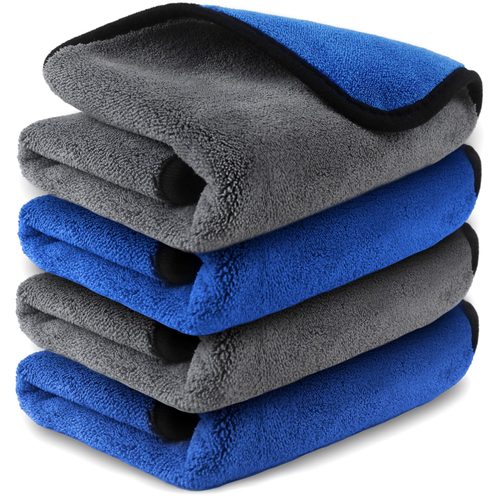 Photo 1 of Airlab Microfiber Towels for Cars Wash Drying Thick Plush Cleaning Cloth Auto Detailing Super Absorbent for Interior & Exterior Lint Free, Streak Free, 16" X 16", 800 GSM, Pack of 4