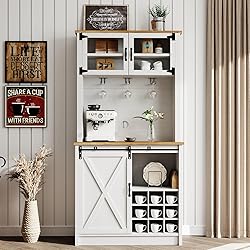4ever2buy 72" Farmhouse Coffee Bar Cabinet with
