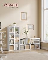 VASAGLE Bookcase 7 Compartments Cloud White LBC27WT Standing Shelf view 2