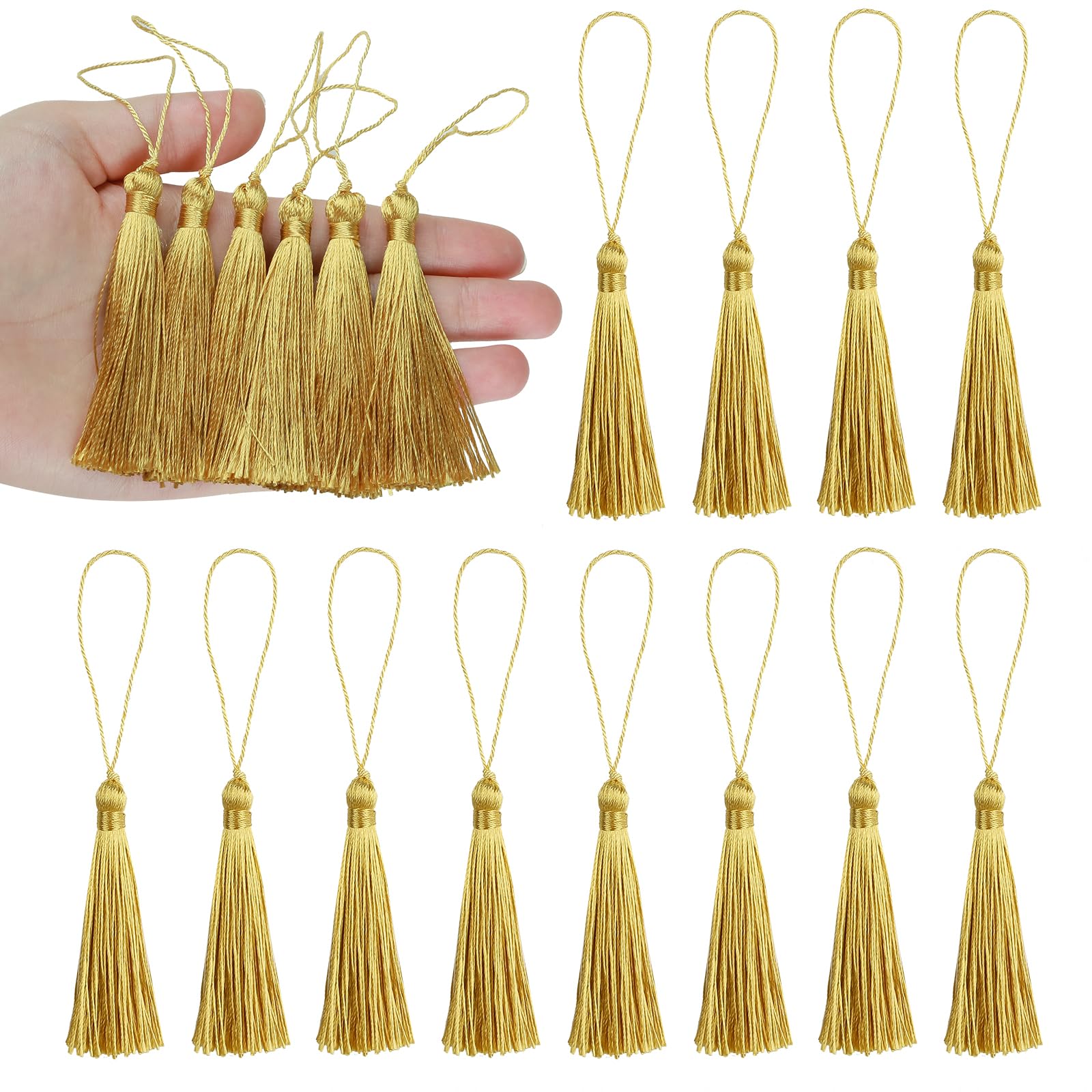 Photo 1 of BEL AVENIR 20pcs 5inch Bookmark Tassels Silky Floss Carft Tassel Keychain Tassel with 2.5inch Cord Loop Earring Jewelry Making,Souvenir,DIY Accessory