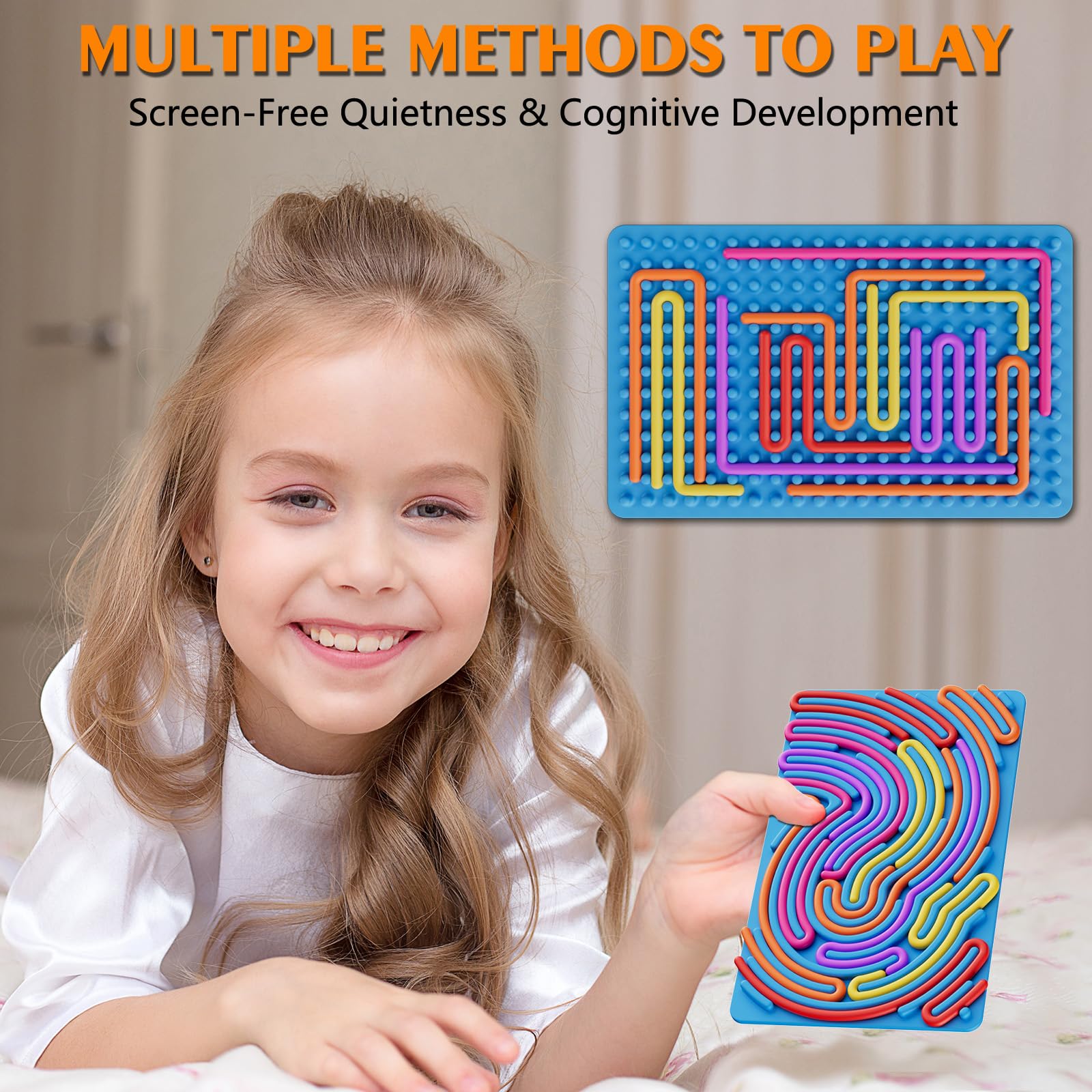 Sensory Fidget Toys for Kids Toddler Boys ,Sensory Activity Board for Stress Anxiety Autistic ADHD, Calm Down Travel Airplane Essentials Toys for 3+ Year Old, Stuffers Gifts for Teen Girls