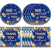 40PCS Thank You Party Decorations We Appreciate You Paper Plates and Napkins Thank You for All You Do Disposable Tableware for Teacher Doctors Nurse Volunteer Appreciation Week Party Decor