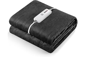 CURECURE Electric Heated Blanket Full Size 72" x 84" Double Flannel Heated Blanket with 4 Heating Levels & 10 Hours Auto Off, Comfort Fast Heating Blanket for Home