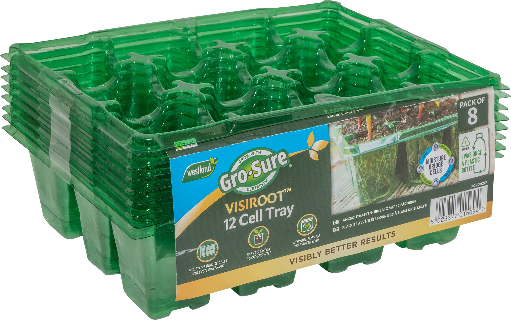 Gro-Sure 70200217 Visiroot 12 Cell 8pk Propagation kit, Green