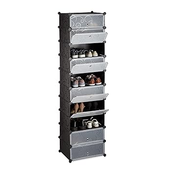Relaxdays 10 Tier Shoe Rack Large Shoe Cabinet Stacking Shoe