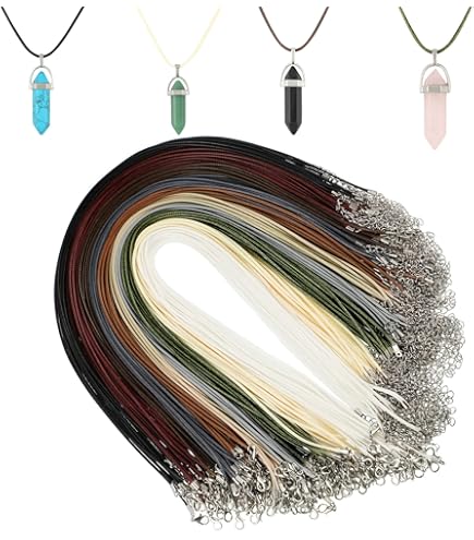 24 Waxed Necklace Cords Bulk - 20 Pcs 2mm Red Bracelet String With Clasps