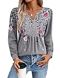 Zeagoo Floral Shirts for Women Long Sleeve Fall