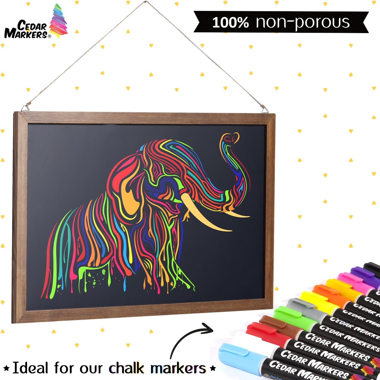 Cedar Markers 24"x18" Best Homeschool Big Chalkboard with Wood Frame. 100% Non-Porous Erasable Blackboard and Whiteboard for Liquid Chalk Markers. Magnet Board Chalk Board (24x18): Home & Kitchen