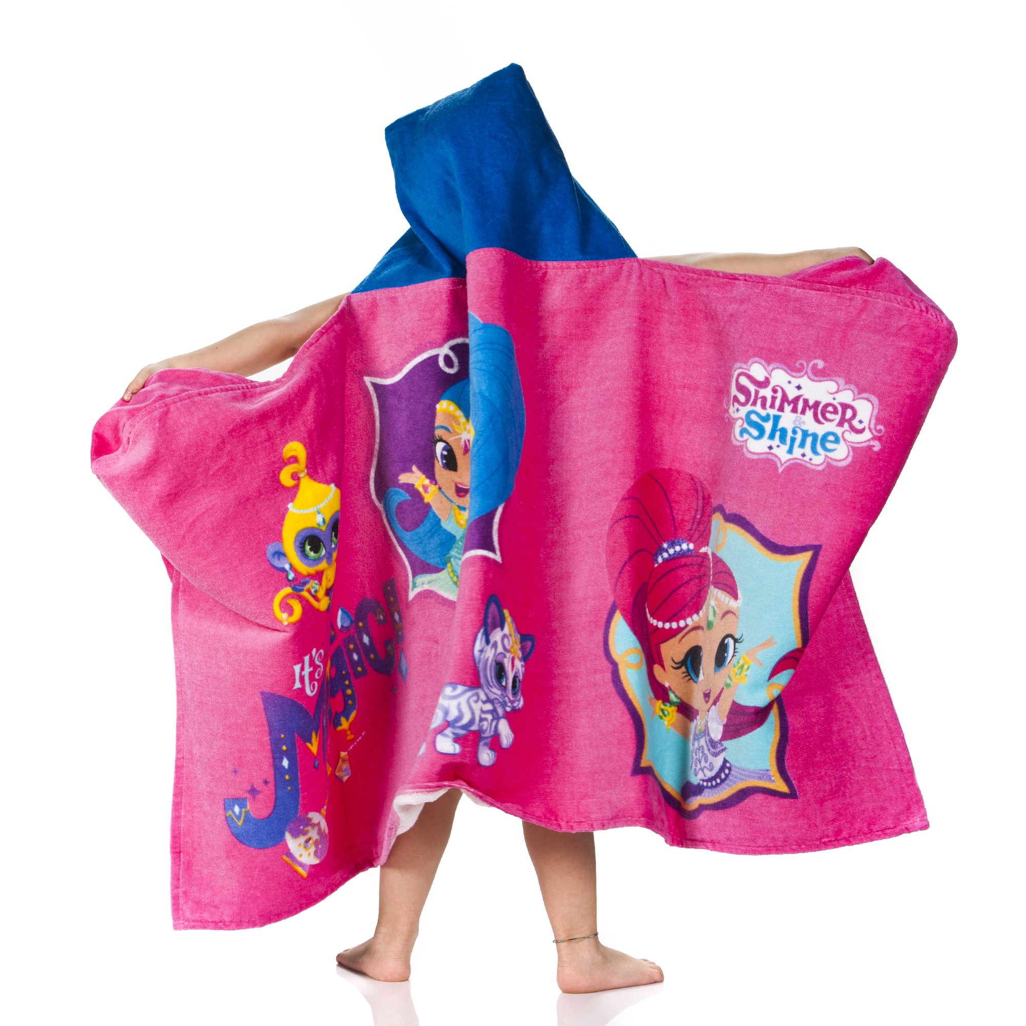 ARENA Shimmer & Shine Children's Cartoon Poncho Bath Towel, One Size