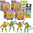 Teenage Mutant Ninja Turtles Figures Collection - 4 TMNT Mini Figurines Toys for Boys with TMNT Stickers | Kids 8-12 Party Favors