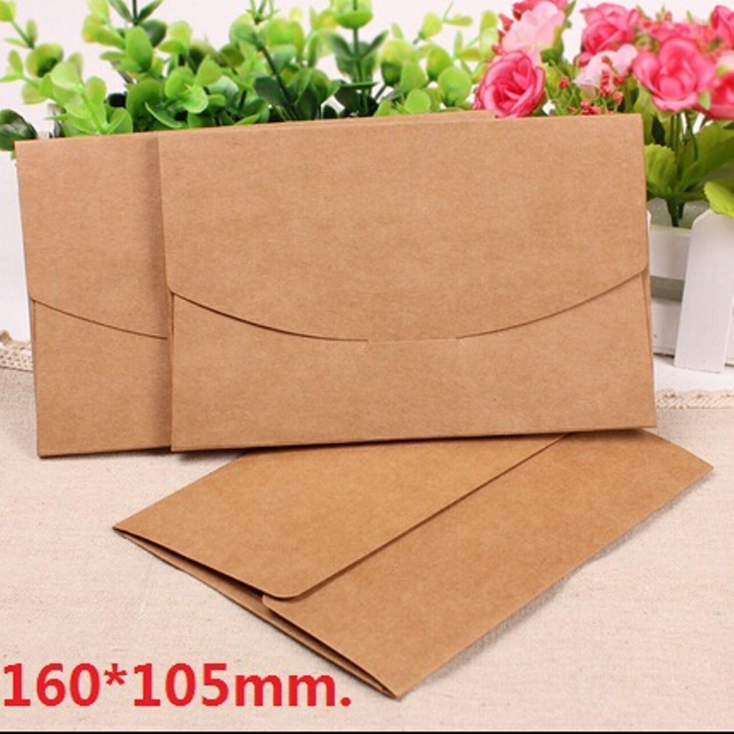 Vintage Blank Kraft Paper Diy Postcard Multifunction Clean Up Bag Can Hold About 8-15 Pcs Postcard Printing Event Party Supplies