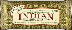 Amy's Frozen Meals, Vegan Indian Samosa Wrap, Made With Organic Potatoes, Peas and Tofu, Microwave Meals, 5 Oz